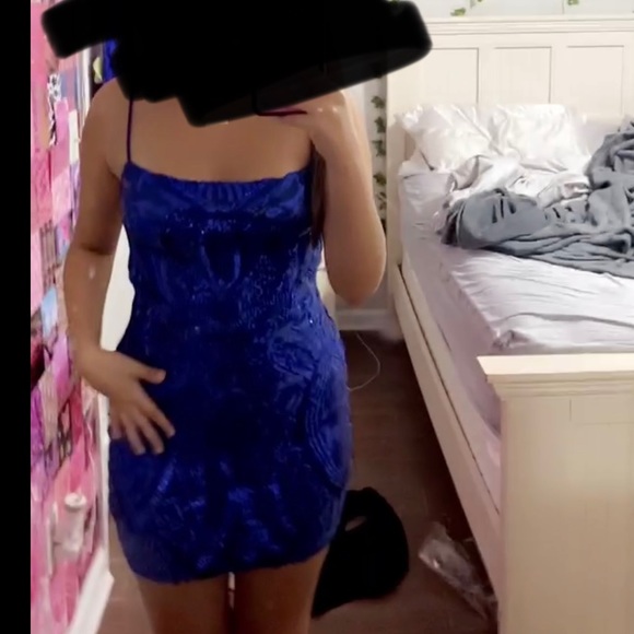 Starstruck Sequin Dress in Royal Blue - Picture 4 of 7